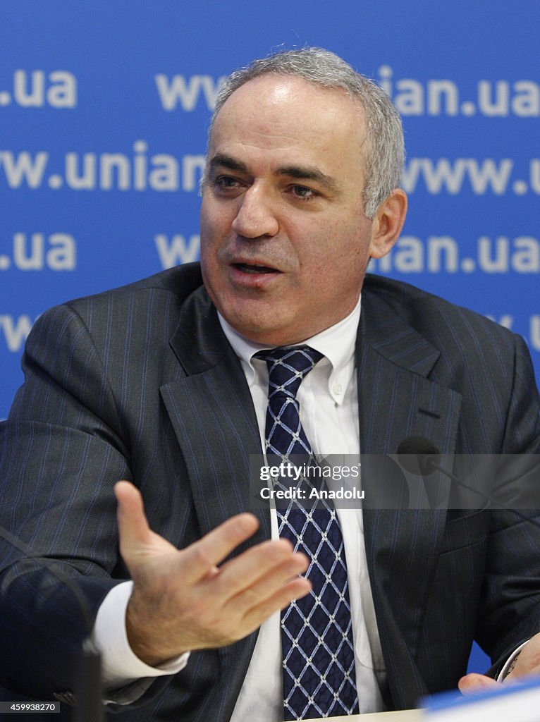 Russian chess grandmaster Garry Kasparov's press conference