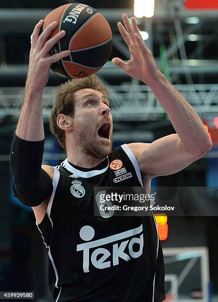 Andres Nocioni, #6 of Real Madrid in action during the 2014-2015 Turkish Airlines Euroleague Basketball Regular Season Date 8 game between Nizhny...