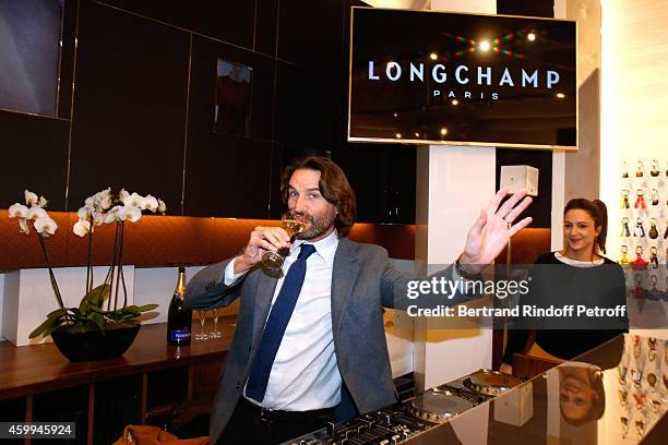 Frederic Beigbeder, Co-DJ of the event, attends the Longchamp Elysees "Lights On Party" Boutique Launch on December 4, 2014 in Paris, France.