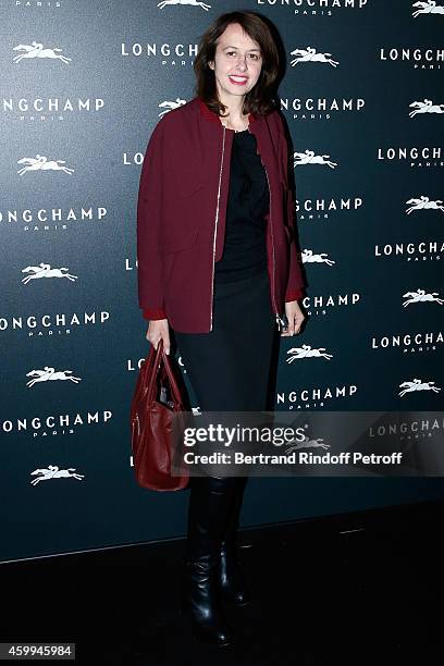 Actress Valerie Bonneton attends the Longchamp Elysees "Lights On Party" Boutique Launch on December 4, 2014 in Paris, France.