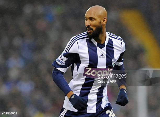 West Bromwich Albion's French striker Nicolas Anelka looks on during the English Premier League football match between West Bromwich Albion and...