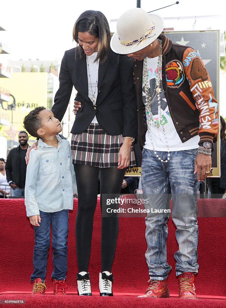 Pharrell Williams Honored With Star On The Hollywood Walk Of Fame
