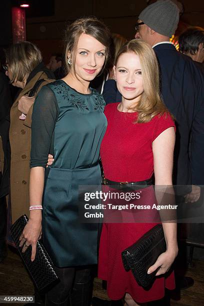 Alice Dwyer and Jennifer Ulrich attend the Medienboard Pre-Christmas Party 2014 at Kraftwerk on December 4, 2014 in Berlin, Germany.