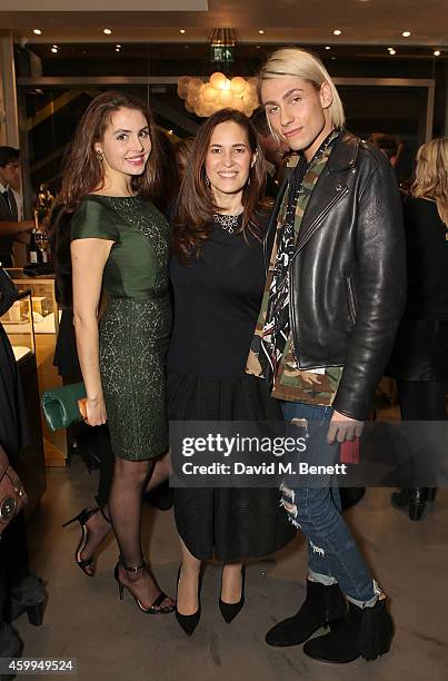 Genevieve Gaunt, Monica Vinader and Kyle De Volle attend the Monica Vinader Flagship Store Opening on December 4, 2014 in London, England.