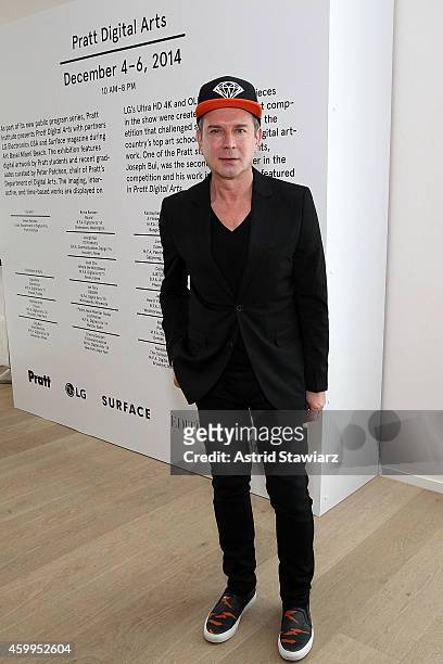 Eugene Sadovoy attend a Surface Magazine Event With Hans Ulrich Obrist And FKA Twigs at Edition Hotel on December 4, 2014 in Miami, Florida.