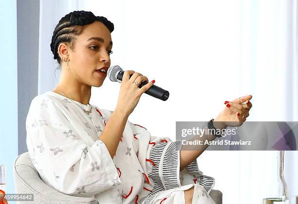 Singer FKA Twigs attends a Surface Magazine Event With Hans Ulrich Obrist And FKA Twigs at Edition Hotel on December 4, 2014 in Miami, Florida.