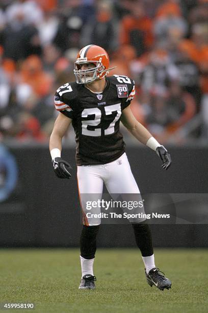 Brian Russell of the Cleveland Browns in action during a game against the Pittsburgh Steelers on November 19, 2006 at the Cleveland Browns Stadium in...