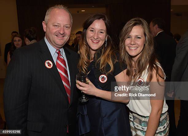 Blood:Water's Mike Hamilton, Anna Hatch, and Laura Blucker attend Blood:Water's 3rd Annual Red Tie Gala at the Country Music Hall of Fame and Museum...