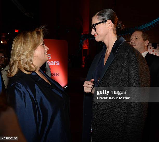Hilary Rosen and Jenna Lyons attend Bloomberg Businessweek's 85th Anniversary Celebration at American Museum of Natural History on December 4, 2014...