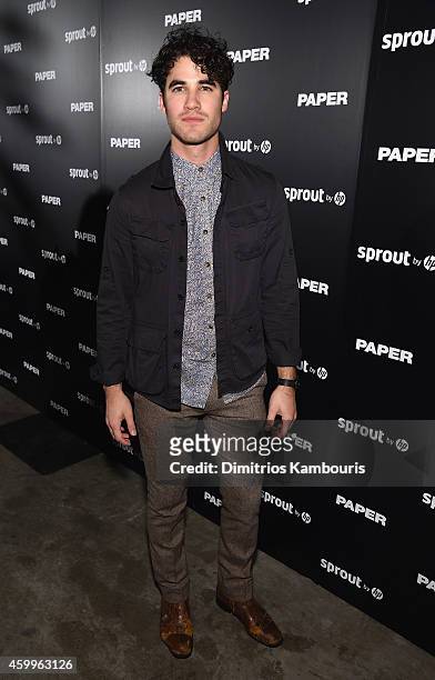Darren Criss attends Paper Magazine, Sprout By HP & DKNY Break The Internet Issue Release at 1111 Lincoln Road on December 4, 2014 in Miami, Florida.