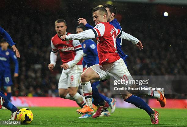 Jack Wilshere of Arsenal during the match at Emirates Stadium on January 1, 2014 in London, England.