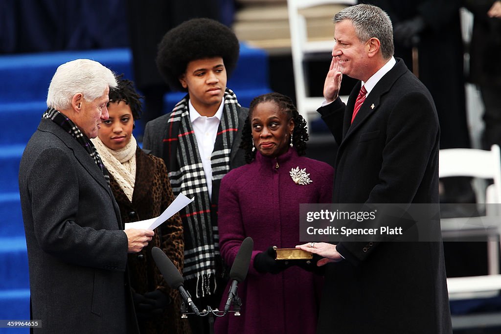 Bill De Blasio Sworn In As New York City Mayor