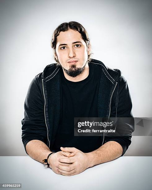 catalan man desk portrait - goatee stock pictures, royalty-free photos & images