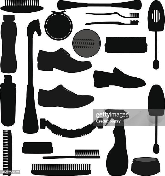 shoes silhouette - illustration - hair brush stock illustrations