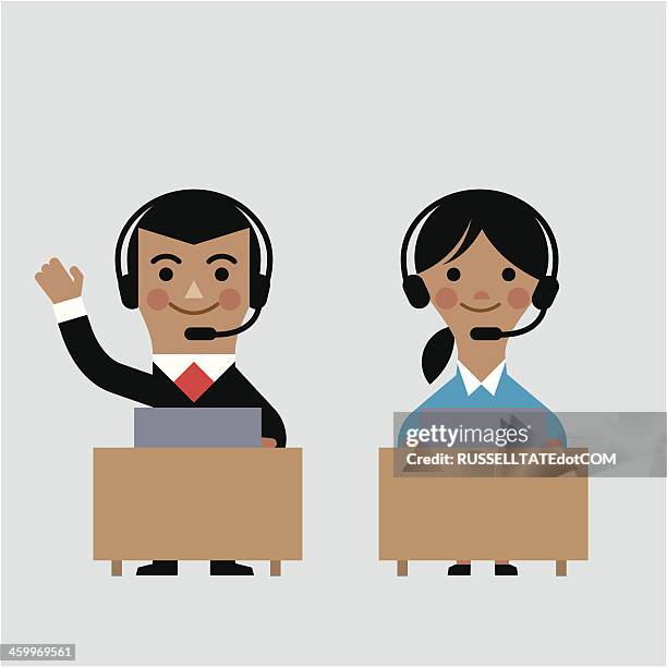 infographic call center support - outsourcing stock illustrations