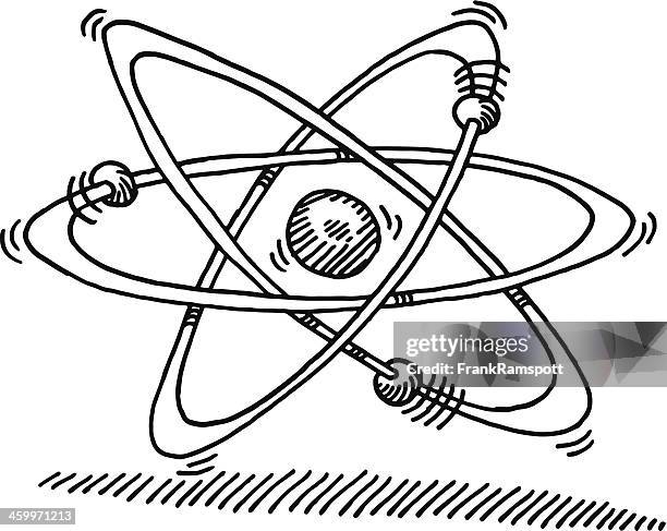 atom molecular structure symbol drawing - proton stock illustrations