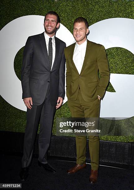 Professional basketball players Spencer Hawes and Blake Griffin attend the 2014 GQ Men Of The Year party at Chateau Marmont on December 4, 2014 in...