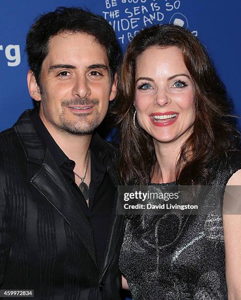 Singer/songwriter Brad Paisley and wife actress Kimberly Williams-Paisley attend the Children's Defense Fund's 24th Annual Beat the Odds Awards at...