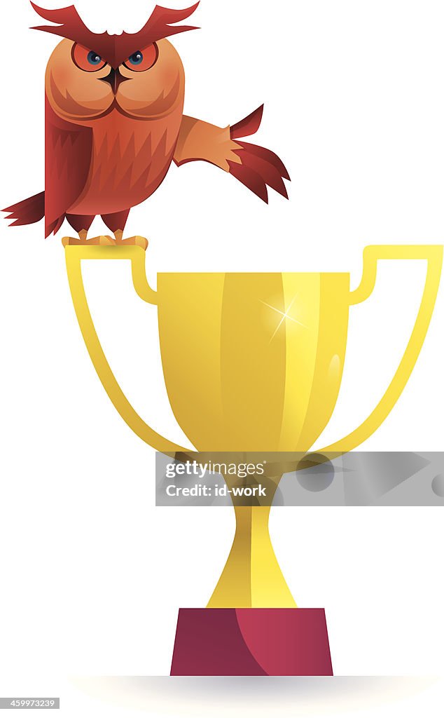 Owl with trophy
