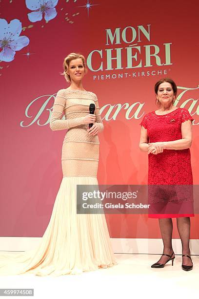 Eva Herzigova and Hannelore Elsner during the Mon Cheri Barbara Tag 2014 at Haus der Kunst on December 4, 2014 in Munich, Germany.