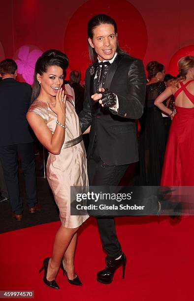 Fernanda Brandao and Jorge Gonzalez during the Mon Cheri Barbara Tag 2014 at Haus der Kunst on December 4, 2014 in Munich, Germany.