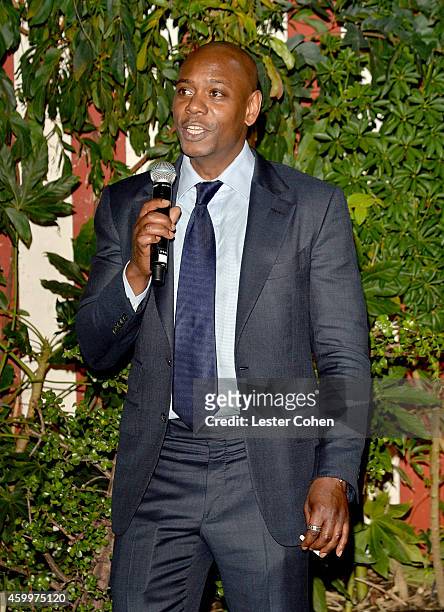 Comedian Dave Chappelle speaks at the 2014 GQ Men Of The Year party at Chateau Marmont on December 4, 2014 in Los Angeles, California.
