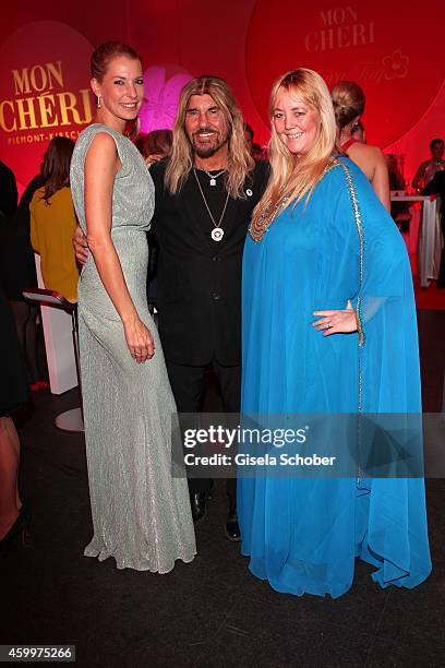 Giulia Siegel, Abi Ofarim and his girlfriend Kerstin during the Mon Cheri Barbara Tag 2014 at Haus der Kunst on December 4, 2014 in Munich, Germany.