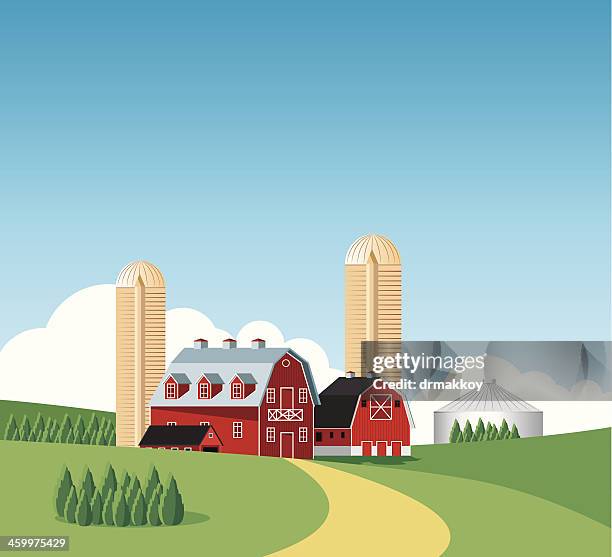 red barn - red barn stock illustrations