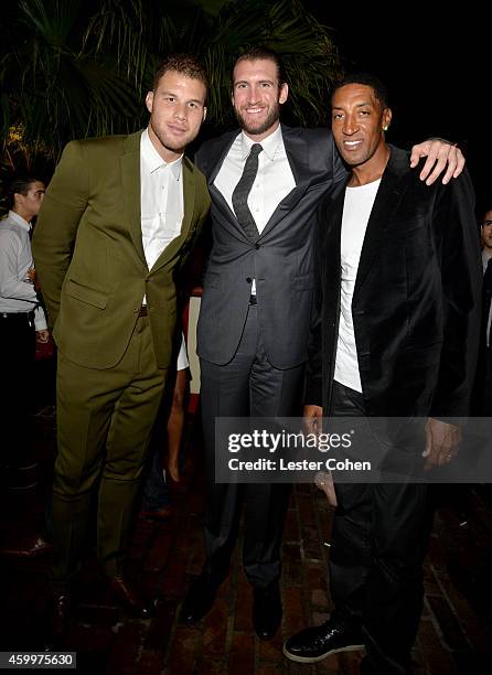 Basketball players Blake Griffin, Spencer Hawes, and Scottie Pippen attend the 2014 GQ Men Of The Year party at Chateau Marmont on December 4, 2014...