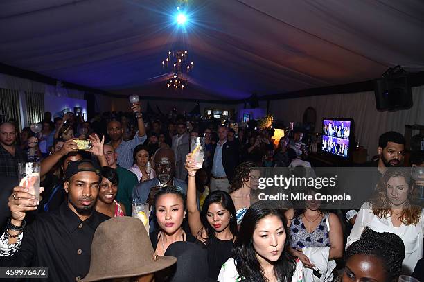 General view of atmosphere of at the 5th Annual Bombay Sapphire Artisan Series Finale at Tent at Soho Beach House on December 4, 2014 in Miami,...