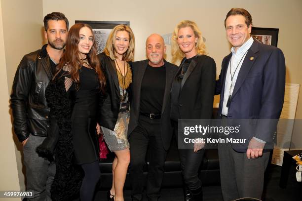 Ryan Gleason, Alexa Ray Joel, Alexis Roderick, Billy Joel, Sandra Lee, and New York Governor Andrew Cuomo pose backstage at the Billy Joel New Year's...