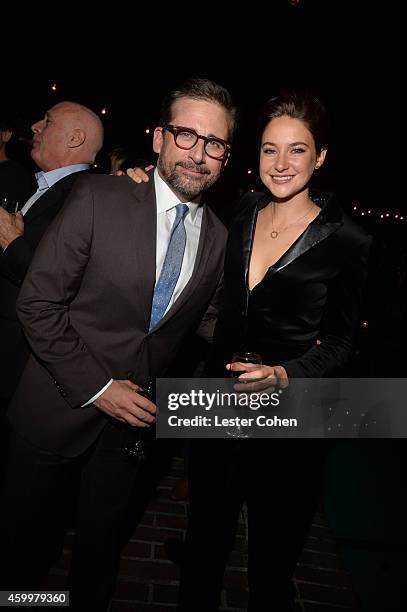 Actors Steve Carell and Shailene Woodley attend the 2014 GQ Men Of The Year party at Chateau Marmont on December 4, 2014 in Los Angeles, California.