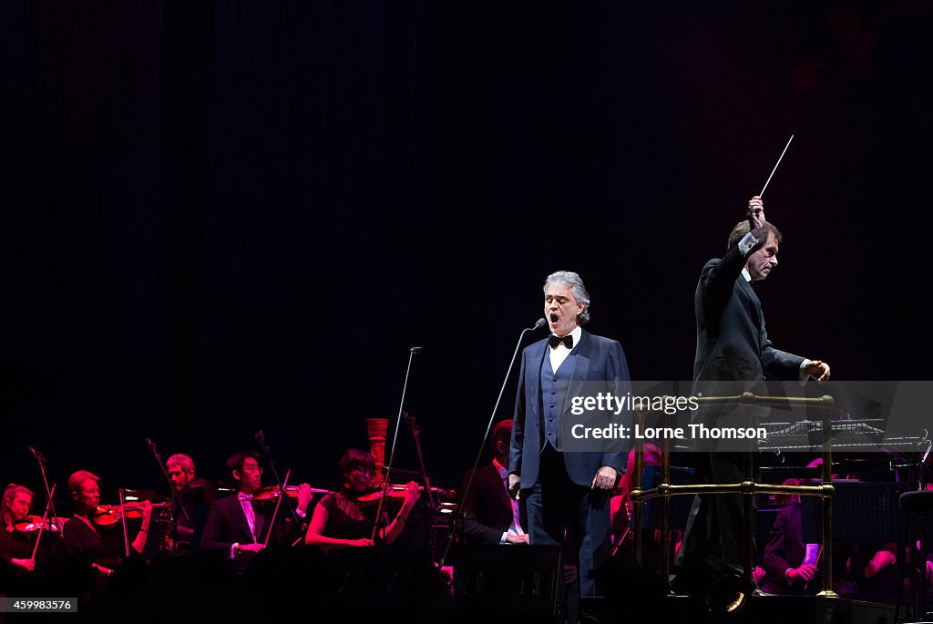 Andrea Bocelli And Lindsey Stirling Perform At O2 Arena In London