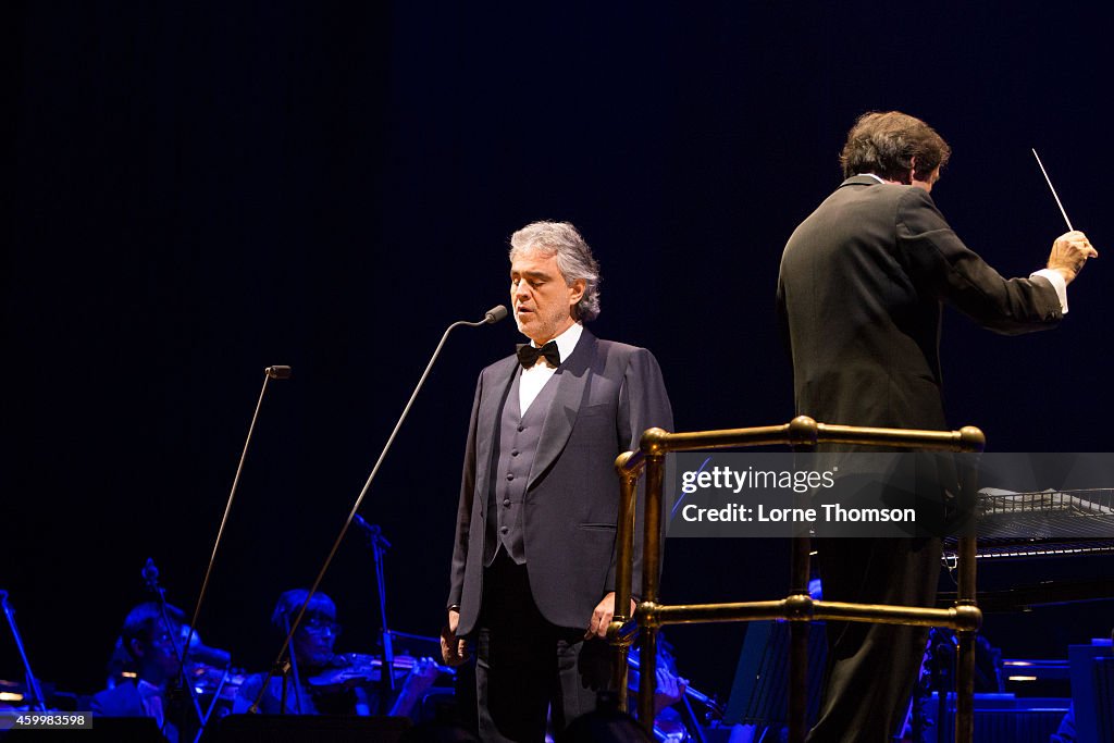 Andrea Bocelli And Lindsey Stirling Perform At O2 Arena In London