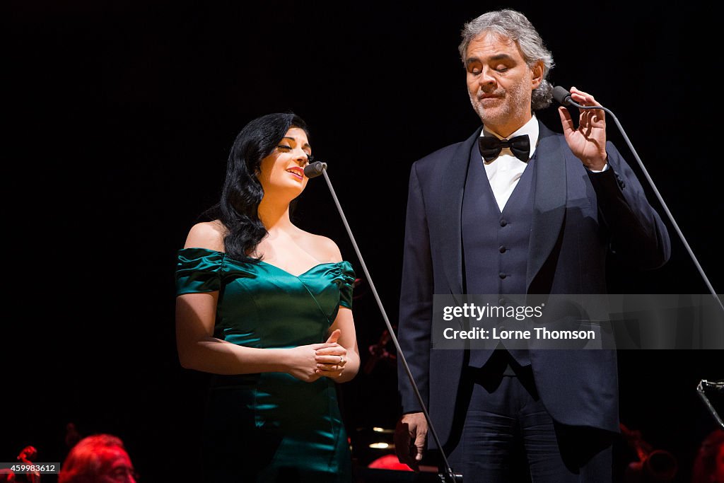 Andrea Bocelli And Lindsey Stirling Perform At O2 Arena In London