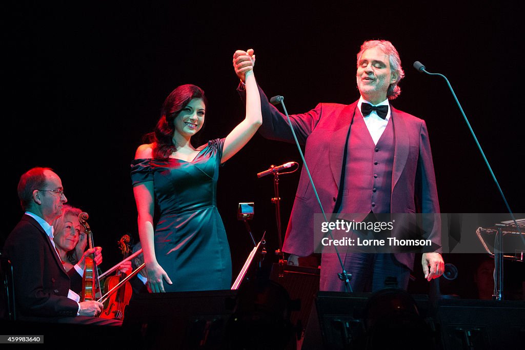 Andrea Bocelli And Lindsey Stirling Perform At O2 Arena In London