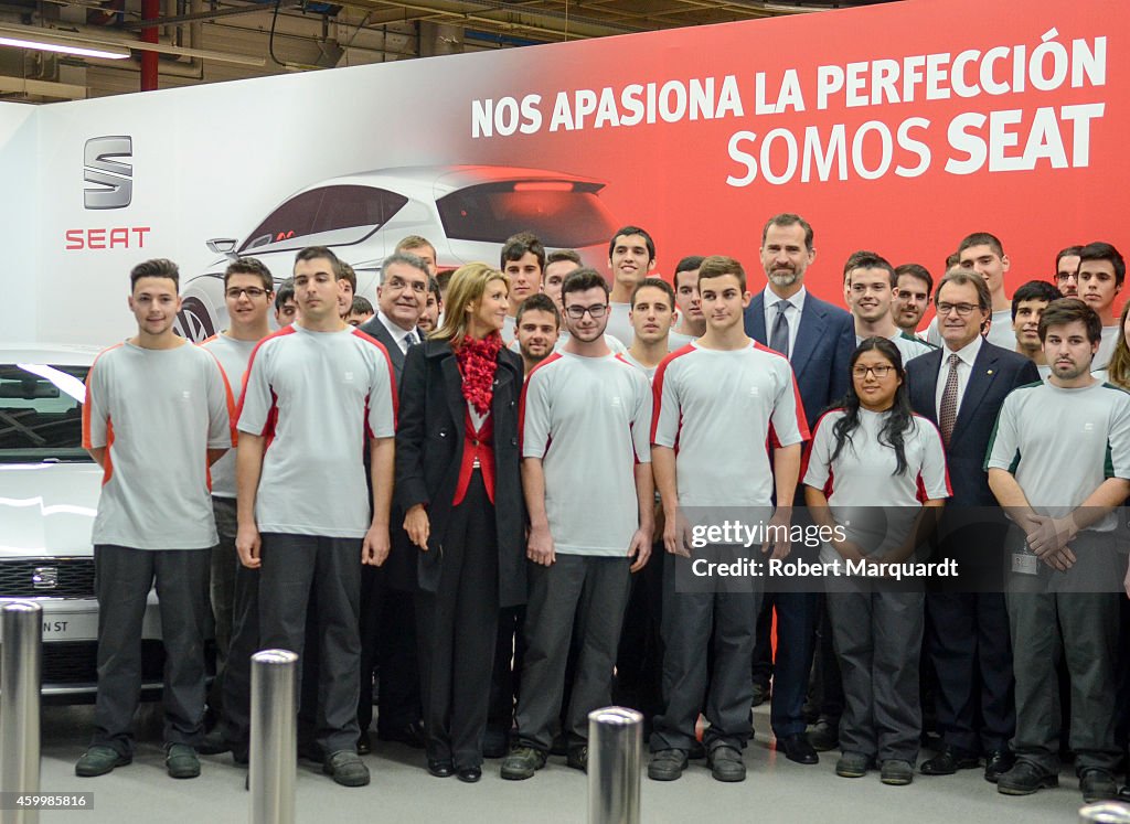 King Felipe VI of Spain Visits SEAT Factory in Martorell