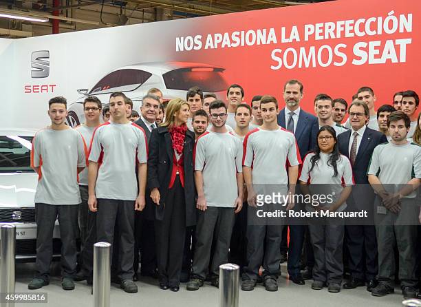 King Felipe VI of Spain and the president of Catalonia Artur Mas visit the SEAT Factory on December 5, 2014 in Martorell, Spain.