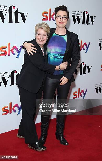 Sandi Toksvig and Sue Perkins attend the Sky Women In Film and TV Awards at London Hilton on December 5, 2014 in London, England.