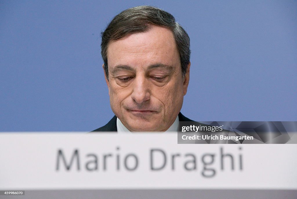 Mario Draghi, Press Conference European Central Bank Frankfurt.