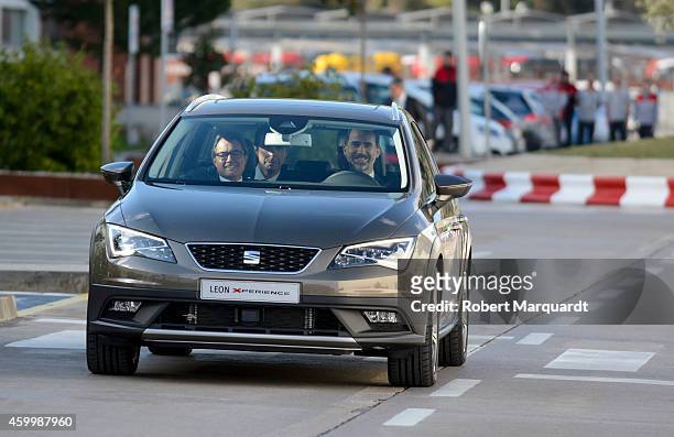 King Felipe VI of Spain, Spanish Minister for Industry Jose Manuel Soria and President of Catalonia Artur Mas visit the SEAT Factory on December 5,...