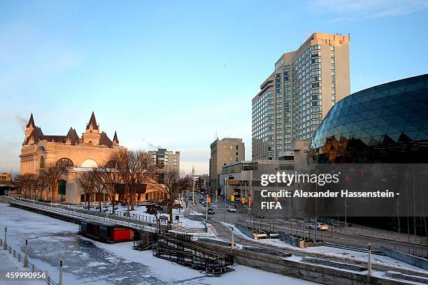 General view on Ottawa downtown with The Westin Hotel on December 5, 2014 in Ottawa, Canada.