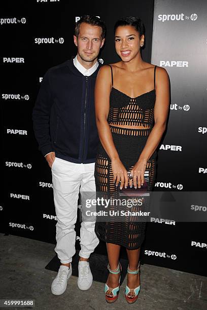 Hannah Bronfman and Brendan Fallis attend Paper Magazine, Sprout By HP & DKNY Break The Internet Issue Release - Arrivals at 1111 Lincoln Road on...