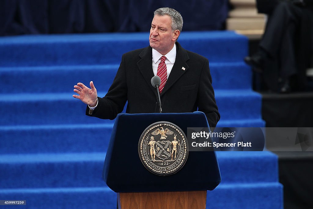 Bill De Blasio Sworn In As New York City Mayor