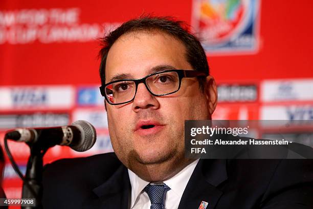 Victor Montagliani, Chairman of the National Organising Committee for the FIFA Woman`s World Cup 2015 and Canadian Soccer Association President...