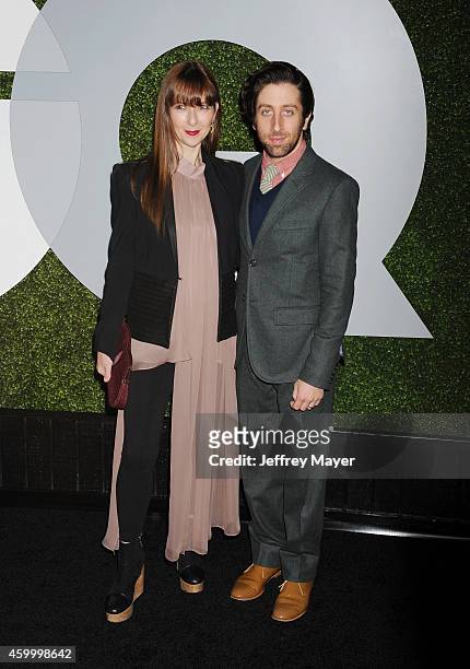 Actors Jocelyn Towne and Simon Helberg arrive at the 2014 GQ Men Of The Year Party at Chateau Marmont on December 4, 2014 in Los Angeles, California.