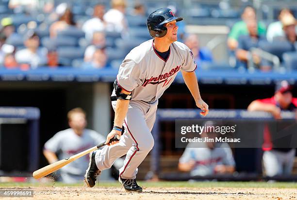 Clete Thomas of the Minnesota Twins in action against the New York Yankees at Yankee Stadium on July 13, 2013 in the Bronx borough of New York City....