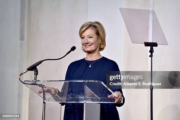 Honoree Elizabeth Gabler, recipient of the Inpiring Woman of the Year Award, speaks onstage at the March of Dimes' Celebration of Babies: A Hollywood...