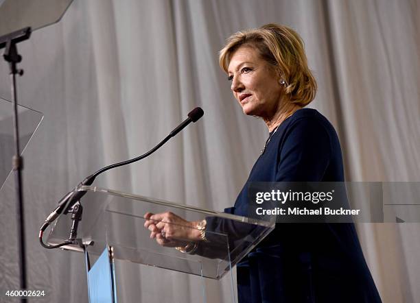 Honoree Elizabeth Gabler, recipient of the Inpiring Woman of the Year Award, speaks onstage at the March of Dimes' Celebration of Babies: A Hollywood...