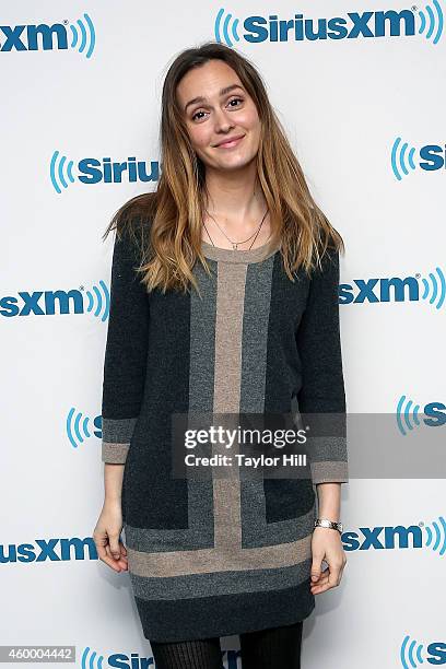 Actress Leighton Meester visits the SiriusXM Studios on December 5, 2014 in New York City.